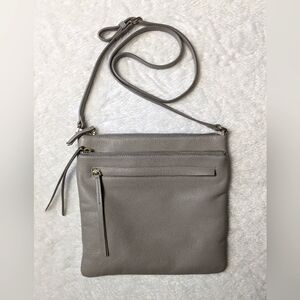 Nordstrom grey leather crossbody bag